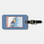 Downhhill Snow Skier - Montana Bagagelabel (Voorkant horizontaal)