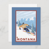 Downhhill Snow Skier - Montana Briefkaart (Voorkant / Achterkant)