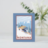 Downhhill Snow Skier - Montana Briefkaart (Staand voorkant)