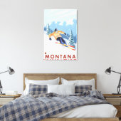 Downhhill Snow Skier - Montana Canvas Afdruk (Insitu (Slaapkamer))