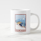 Downhhill Snow Skier - Montana Grote Koffiekop (Rechts)