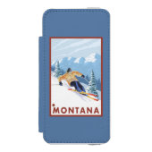 Downhhill Snow Skier - Montana Incipio iPhone Portemonnee Hoesje (Voorkant Agenda)