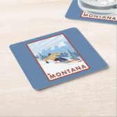 Downhhill Snow Skier - Montana Kartonnen Onderzetters (Schuin)