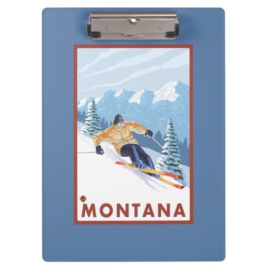 Downhhill Snow Skier - Montana Klembord (Voorkant)