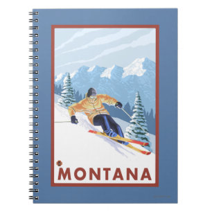Downhhill Snow Skier - Montana Notitieboek