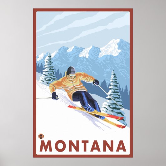Downhhill Snow Skier - Montana Poster (Voorkant)