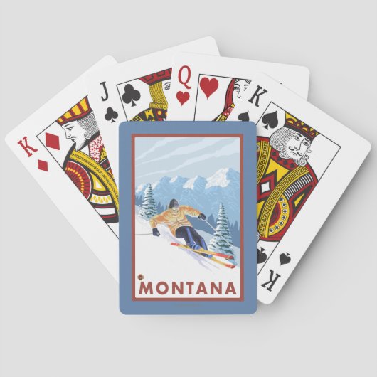 Downhhill Snow Skier - Montana Speelkaarten (Achterkant)