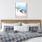 Downhhill Snow Skier - Mount Adams, Washington Canvas Afdruk (Insitu (Slaapkamer))
