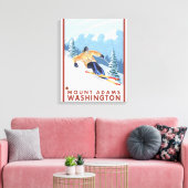 Downhhill Snow Skier - Mount Adams, Washington Canvas Afdruk (Insitu (Woonkamer))
