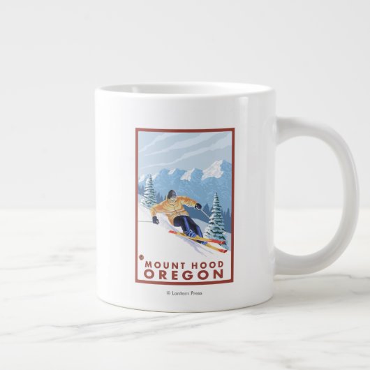 Downhhill Snow Skier - Mount Hood, Oregon Grote Koffiekop (Rechts)