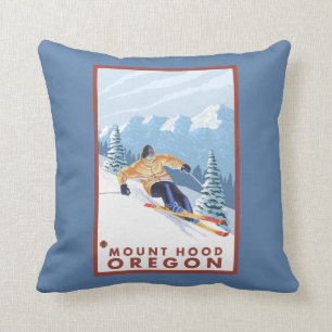 Downhhill Snow Skier - Mount Hood, Oregon Kussen