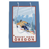 Downhhill Snow Skier - Mount Hood, Oregon Medium Cadeauzakje (Voorkant)