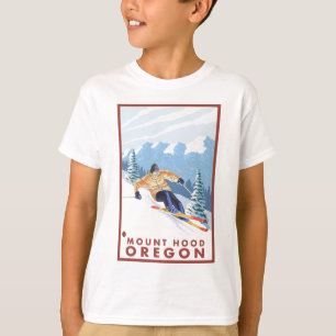 Downhhill Snow Skier - Mount Hood, Oregon T-shirt