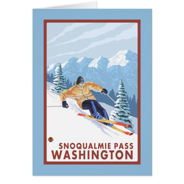 Downhhill Snow Skier - Snoqualmie Pass , WA (Voorkant)