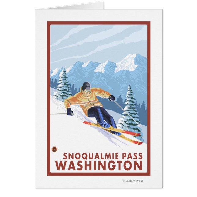 Downhhill Snow Skier - Snoqualmie Pass , WA (Voorkant)