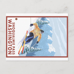 Downhhill Snow Skier - Snoqualmie Pass , WA Briefkaart