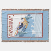 Downhhill Snow Skier - Snoqualmie Pass , WA Deken (Voorkant)