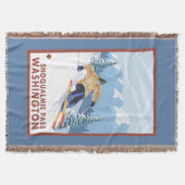 Downhhill Snow Skier - Snoqualmie Pass , WA Deken (Voorkant)