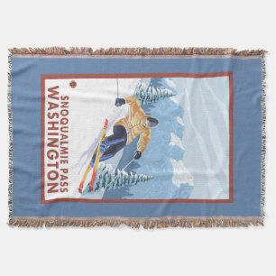 Downhhill Snow Skier - Snoqualmie Pass , WA Deken