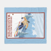 Downhhill Snow Skier - Snoqualmie Pass , WA Fleece Deken (Voorkant (Horizontaal))