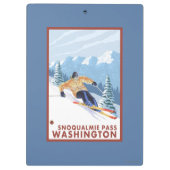 Downhhill Snow Skier - Snoqualmie Pass , WA Klembord (Achterkant)