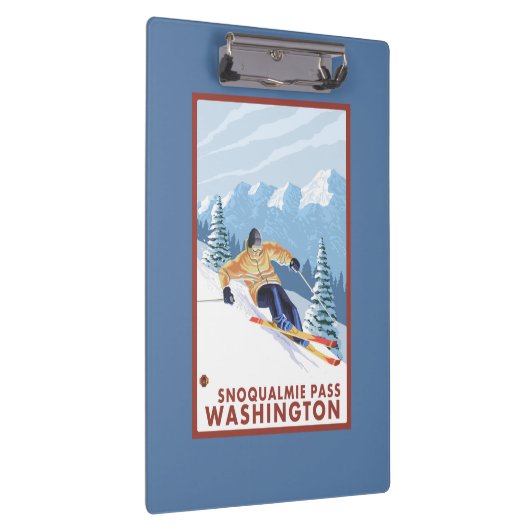 Downhhill Snow Skier - Snoqualmie Pass , WA Klembord (Rechts)