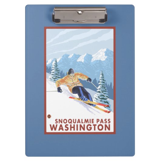 Downhhill Snow Skier - Snoqualmie Pass , WA Klembord (Voorkant)