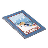 Downhhill Snow Skier - Snoqualmie Pass , WA Notitieboek (Rechterzijde)