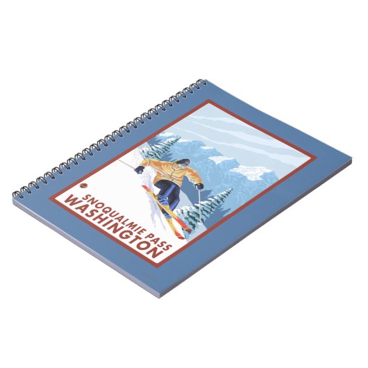 Downhhill Snow Skier - Snoqualmie Pass , WA Notitieboek (Linkerzijde)