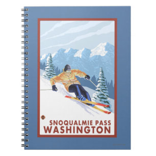 Downhhill Snow Skier - Snoqualmie Pass , WA Notitieboek