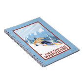 Downhhill Snow Skier - Snoqualmie Pass , WA Notitieboek (Rechterzijde)