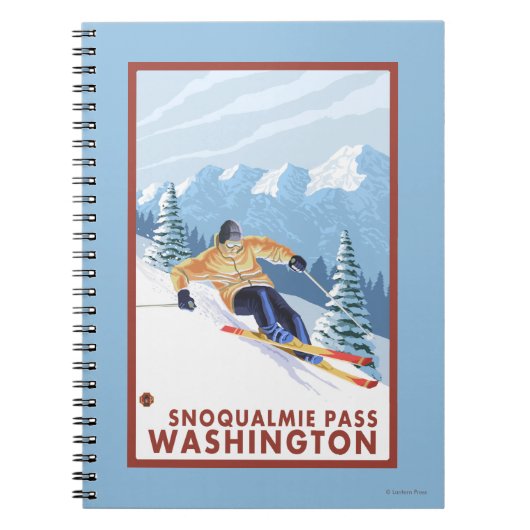 Downhhill Snow Skier - Snoqualmie Pass , WA Notitieboek (Voorkant)