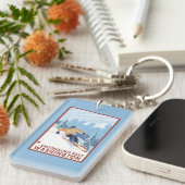 Downhhill Snow Skier - Snoqualmie Pass , WA Sleutelhanger (Voorkant Rechts)