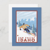 Downhhill Snow Skier - Sun Valley, Idaho Briefkaart (Voorkant / Achterkant)