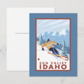Downhhill Snow Skier - Sun Valley, Idaho Briefkaart (Voorkant / Achterkant)