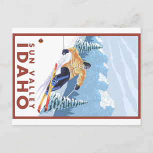 Downhhill Snow Skier - Sun Valley, Idaho Briefkaart