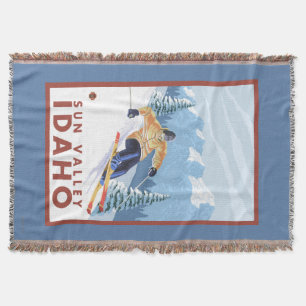 Downhhill Snow Skier - Sun Valley, Idaho Deken