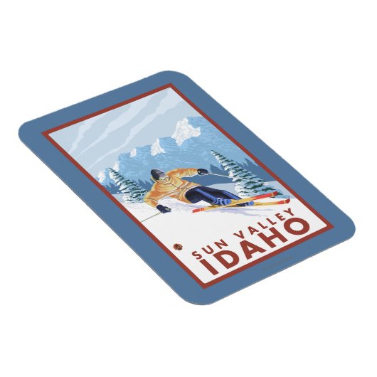 Downhhill Snow Skier - Sun Valley, Idaho Magneet (Rechterzijde)