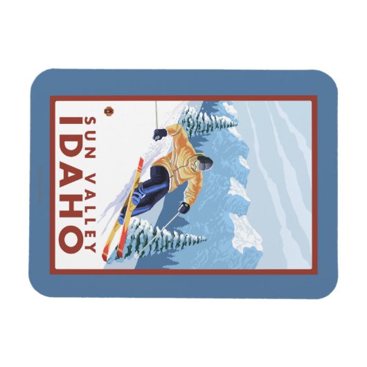 Downhhill Snow Skier - Sun Valley, Idaho Magneet (Horizontaal)