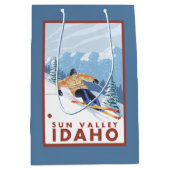 Downhhill Snow Skier - Sun Valley, Idaho Medium Cadeauzakje (Voorkant)