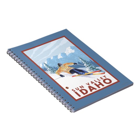 Downhhill Snow Skier - Sun Valley, Idaho Notitieboek (Rechterzijde)