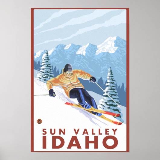 Downhhill Snow Skier - Sun Valley, Idaho Poster (Voorkant)