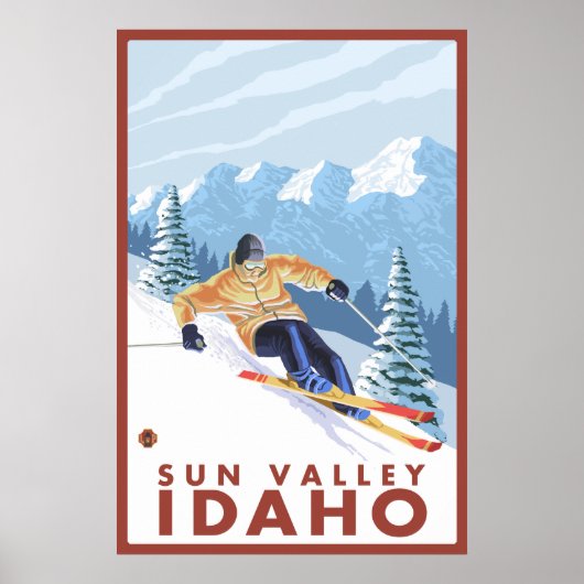 Downhhill Snow Skier - Sun Valley, Idaho Poster (Voorkant)