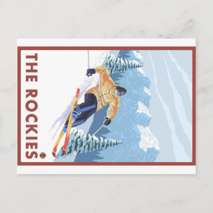 Downhhill Snow Skier - The Rockies Briefkaart