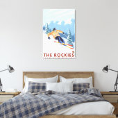 Downhhill Snow Skier - The Rockies Canvas Afdruk (Insitu (Slaapkamer))