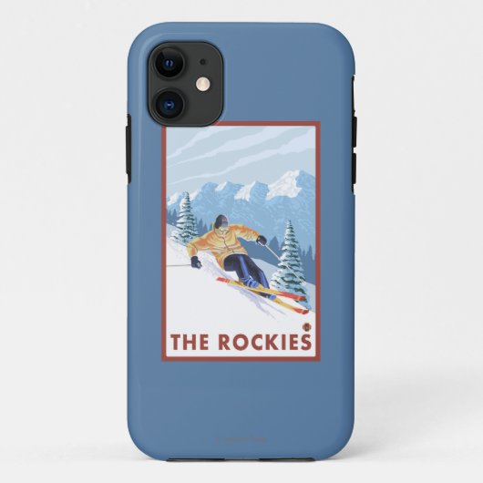 Downhhill Snow Skier - The Rockies Case-Mate iPhone Case (Achterkant)