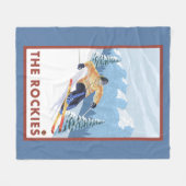 Downhhill Snow Skier - The Rockies Fleece Deken (Voorkant (Horizontaal))