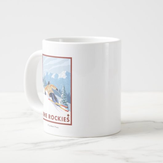 Downhhill Snow Skier - The Rockies Grote Koffiekop (Links)