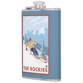 Downhhill Snow Skier - The Rockies Heupfles (Links)