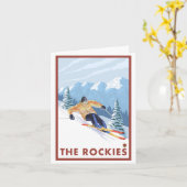 Downhhill Snow Skier - The Rockies Kaart (Gele Bloem)